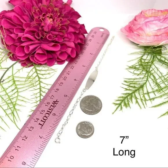 NEW⚜️Silver-Tone Dog Tag Chain Link Bracelet - Picture 7 of 7